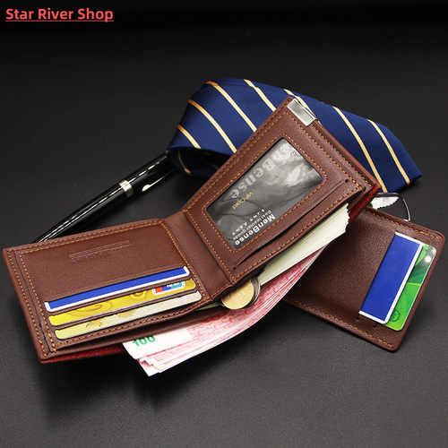 New Mens Short Wallet Multifunction Fashion Iron Credit Car