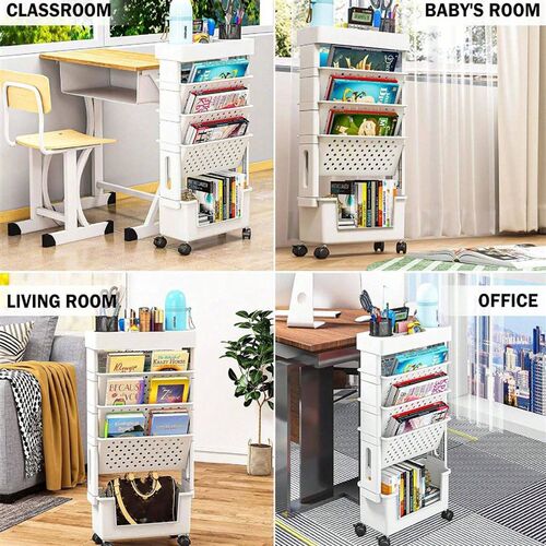 1pc 5 Tier Book Rack Storage Bookshelf, Multilayer Capacity
