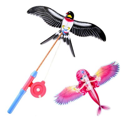 Cartoon Children Kite Mini Plastic Toys Kite + 40cm Hand Bra