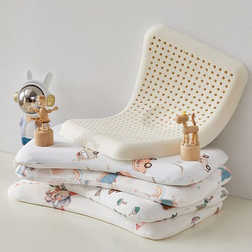 Full Cotton Baby Shaped Latex Pillow Anti-reflection Head Co