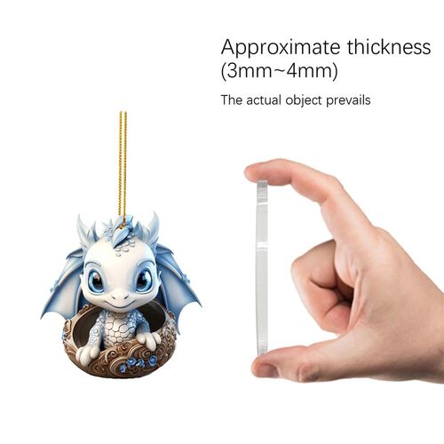 Cute Blue And White Porcelain Dragon Egg Ornament Christmas