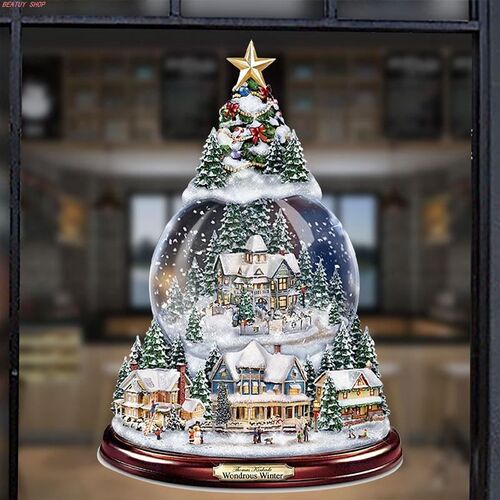 Christmas Tree Rotating Sculpture Train Decoration Window St
