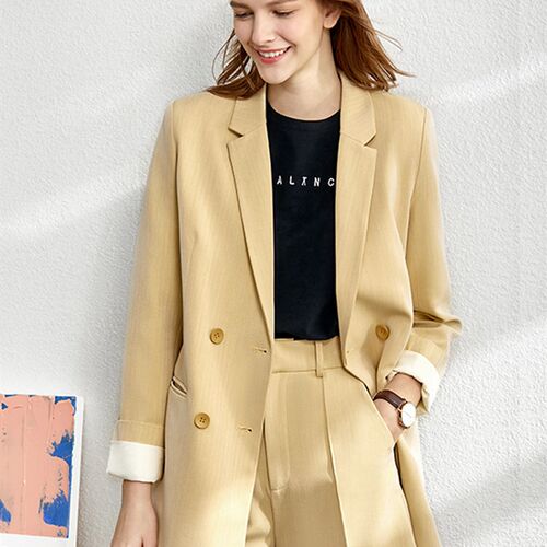 Amii Minimalism Spring Female Office Lady Blazer Women Vneck