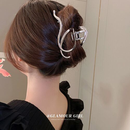Korean Metal Geometric Hair Claw Barrettes Elegant Hair Clip