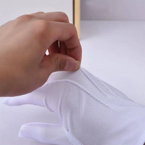 Soft White Cotton Gloves Hand Moisturising Etiquette Formal