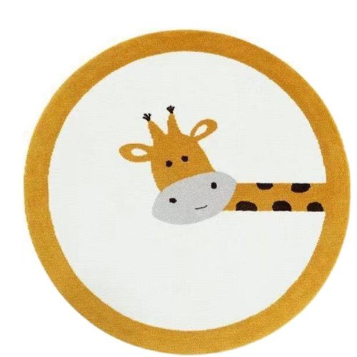 圆形地毯卧室房间儿童房可爱游戏垫卡通加厚羊羔绒床边家用小地垫