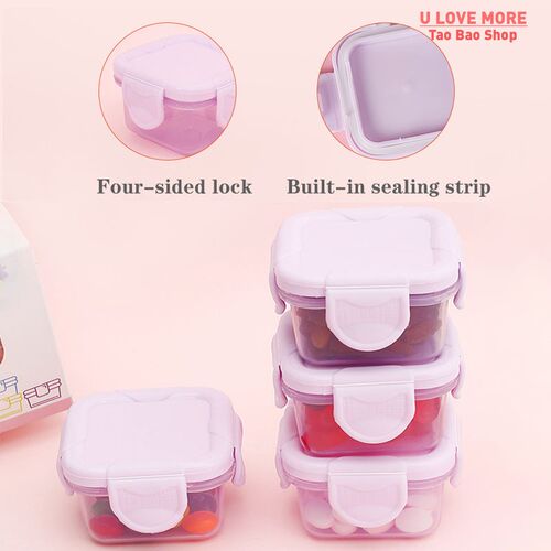 4Pcs/1Pcs 60ML/150ML PP Kitchen Sealing Box Snack Container