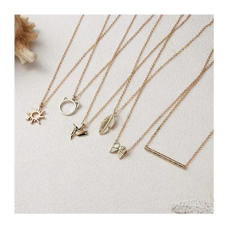 金色钥匙造型项链 合金镀金情侣对炼 女性时尚首饰礼品