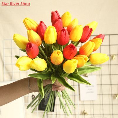 10PCS Artificial Flowers Garden Tulips Real Touch Flowers Tu