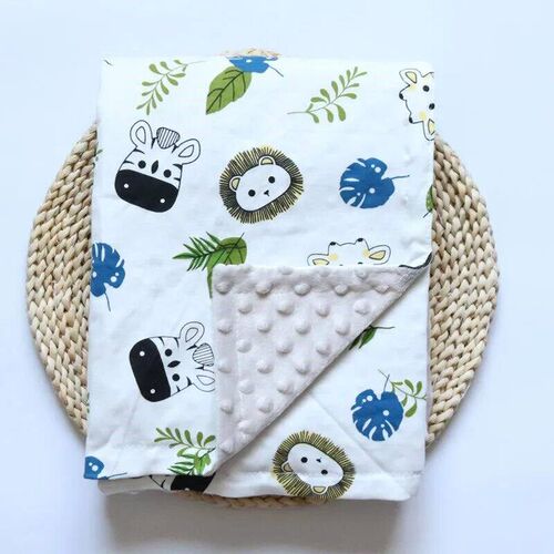 Baby Blanket Newborn Fox Lion Printed Cotton Flannel Swaddle