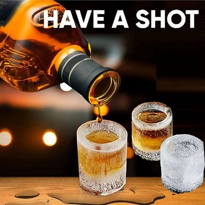 4 Cup Shape Silicone Ice Cube Mold Tray Make Shot Glass Summ