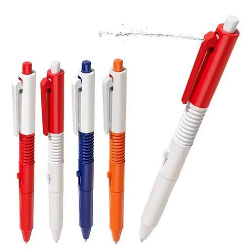 2 in 1 Funny Prank Retractable  Water Spray Pens,Ball Pen wi