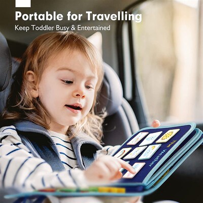 Toddlers Travel Busy Board for Boys Girls Montessori Toys fo