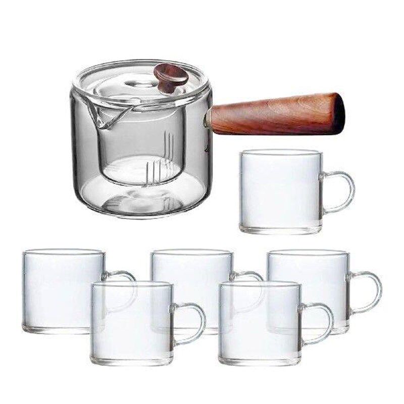 450ml Glass Teapot Blooming Tea Clear Tea Kettle for - 实物图