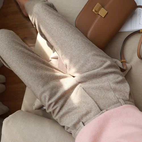 Woolen Pants Womens Harem Pencil Pants 2022 Autumn Winter H
