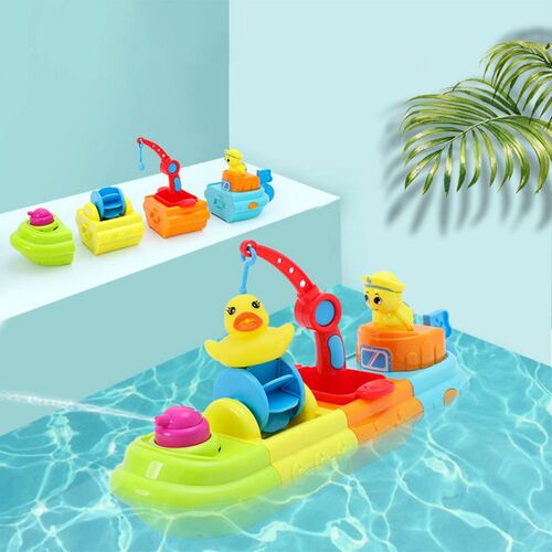 Bathing Assembleable Spray Boat Toys Water Floating Toys For