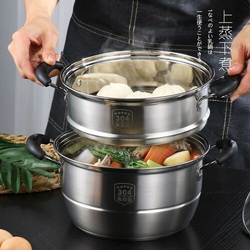 304 stainless steel double-layer double bottom steamer, milk