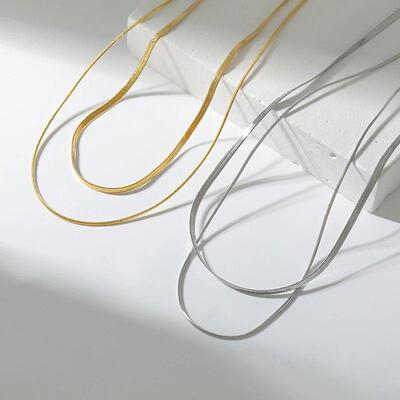 New 2024 Stainless steel Double layered stacking chain neckl