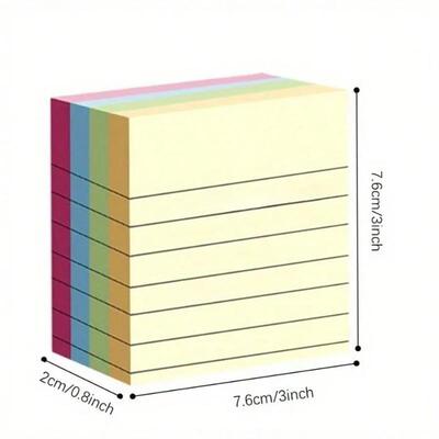 600 Sheets of Mixed Color Horizontal Sticky Notes with Self-