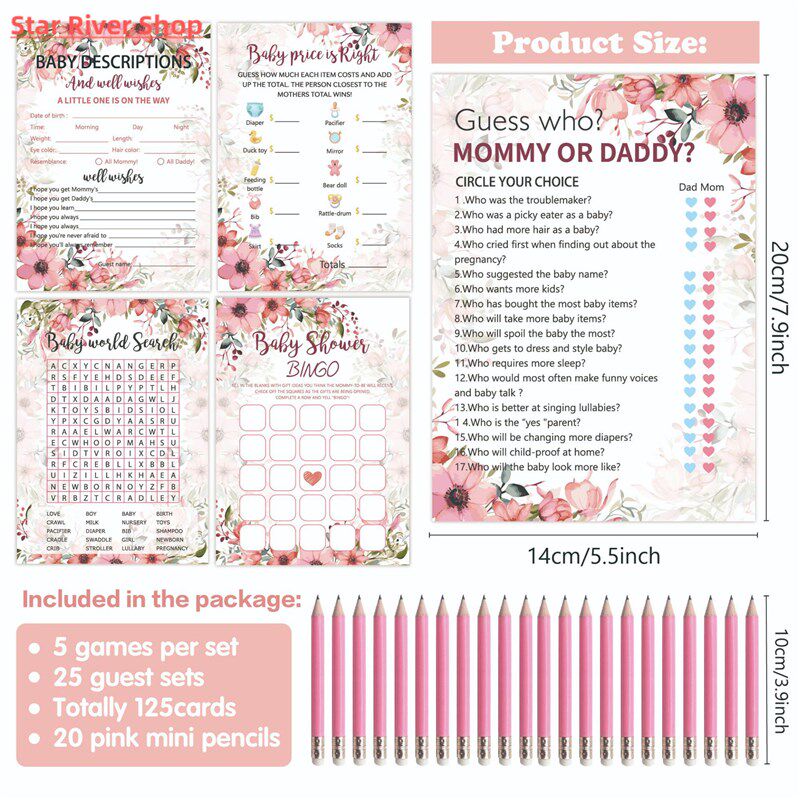 宝宝派对DIY游戏套装145张花卉祝福猜花卡