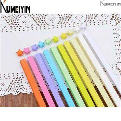 -Pure color star paper folding lucky star paper strip origa