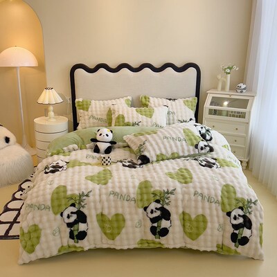 Fleece bedding sets bed sheet blanket quilt duvet cover set
