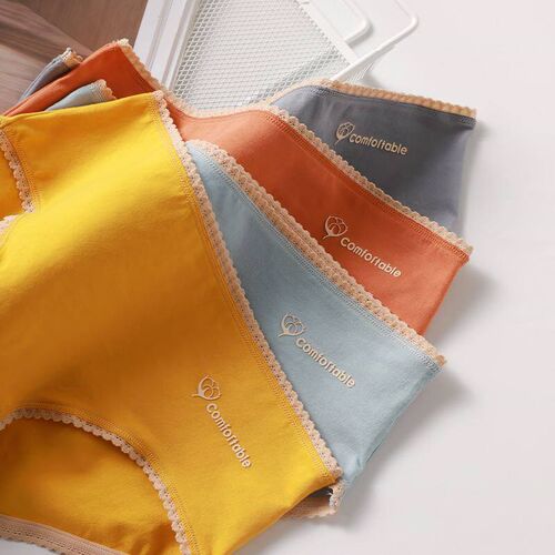 Lace Cotton Underwear Womens Honeycomb Antibacterial Crotch