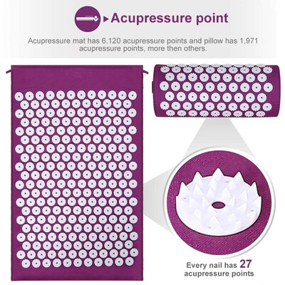 Massage Mat Acupressure Mat Lotus Spike Relieve Back Body Pa