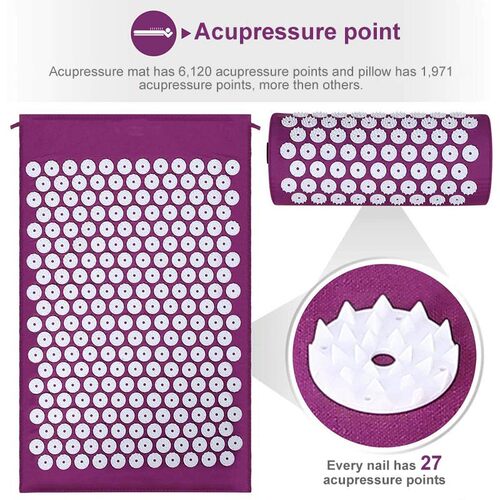 Massage Mat Acupressure Mat Lotus Spike Relieve Back Body Pa