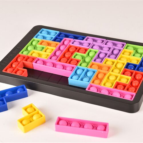Tetris Puzzle Pop It Bubble Fidget toy blocks俄罗斯拼图积木