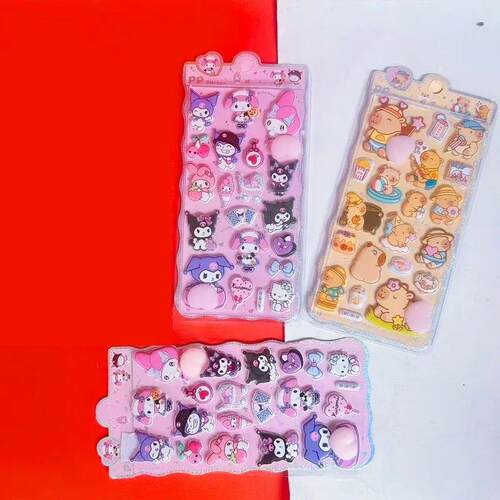 Kawaii happy hip stickers and cartoon soft pinch kids decomp