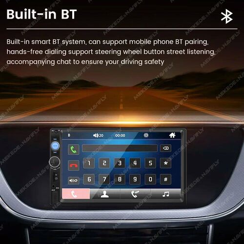 2 Din Car Radio 7inch Touch Screen Multimedia Player Support