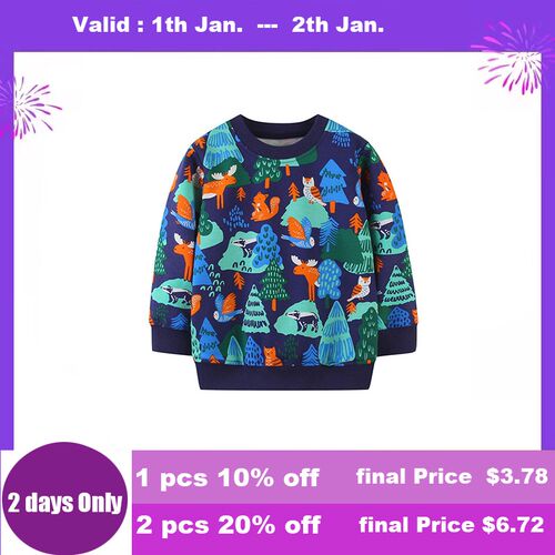 Jumping Meters New New Forest Animals Print Children Sweatsh