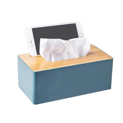 tissue box room paper storage napkin holder  收纳竹盖纸巾盒