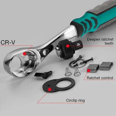 72 Teeth Ratcheting Socket Wrench Car Repair Socket Wrench S
