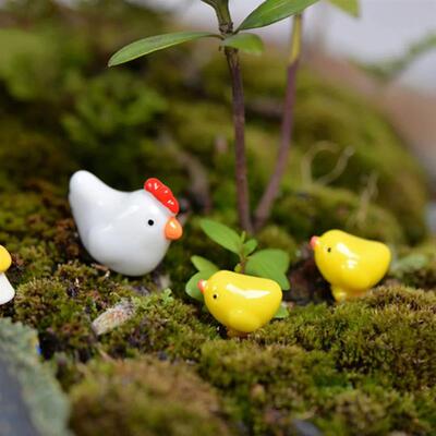 Mix 12 Pcs Chick Hen Nest Egg Figurine Miniatures Home