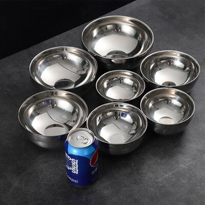 Stainless Steel Bowl Double Layer Thickening Bowl For Family