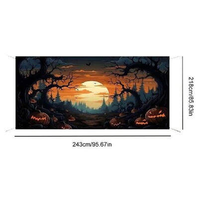 Large Hanging Backdrop Garage Door Cover Halloween