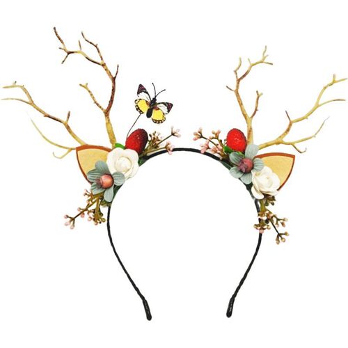 Elk Antler Headband Forest Branch Deer Ear Christmas Party