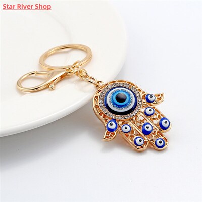 Turkish Evil Eye Keychain Palms Shape Lucky Charm Amulet Pro