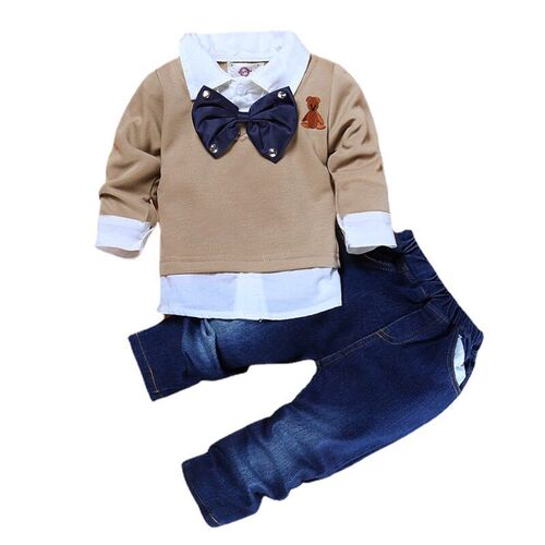 Childrens Clothing Boys Autumn Sweatshirt Denim Suit Gentle