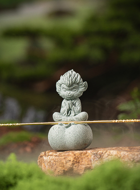 创意齐天大圣孙悟空线香插茶宠摆件可爱生肖猴子大事已成桌面装饰