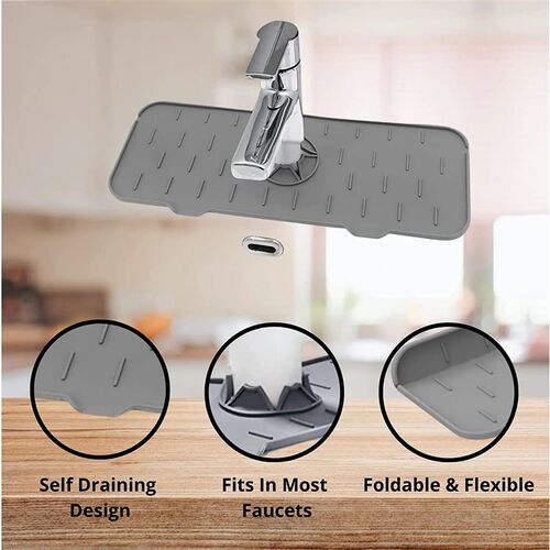 Kitchen Silicone Faucet Mat Flower Sink Splash Pad Drain Pad