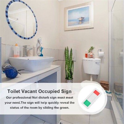 Status Switch Sign 10x4cm White PMMA Vacant Occupied Slider