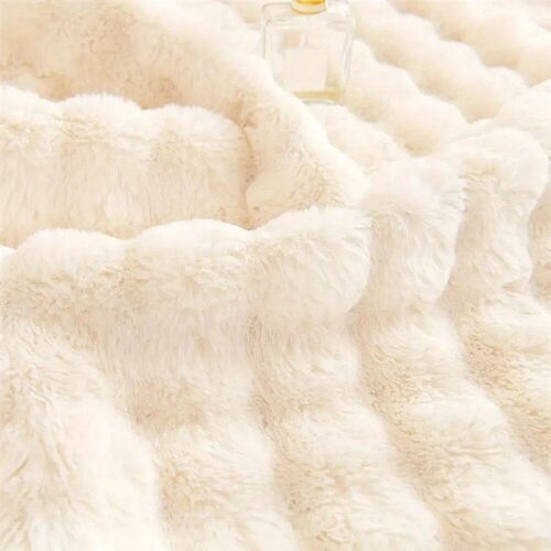 Bubble Imitation Rabbit Fur Plush Sofa Slipver Non-slip Soft