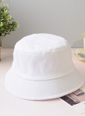 New Cotton Black White Bucket Hat Women Sun Hats For Kids Hi