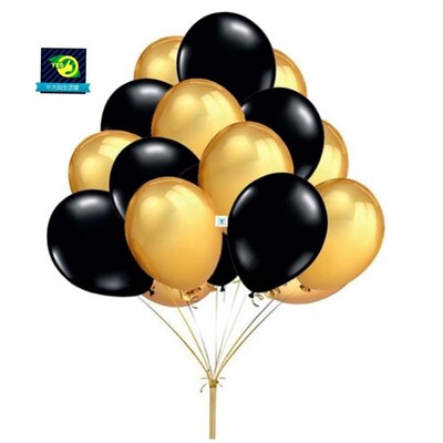 50pcs Gold White Black Pink Latex Balloons Birthday Party100