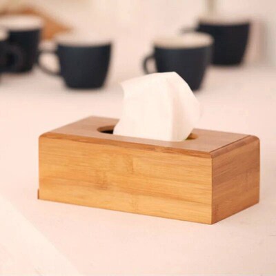 Fashion Bamboo Tissue Boxes Case Multifunction Pumping Paper