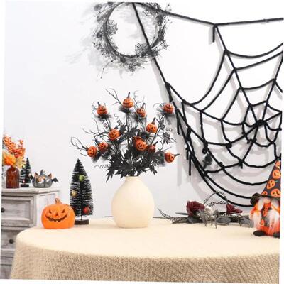 Halloween Decor Artificial Pumpkin Maple Leaf Floral Stems B