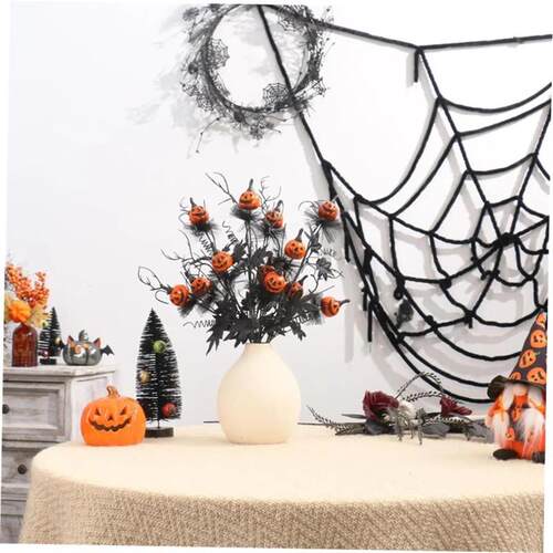 Halloween Decor Artificial Pumpkin Maple Leaf Floral Stems B